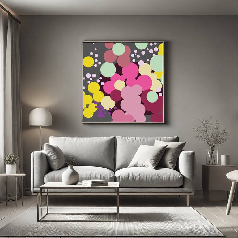 Original Geometric Floral Painting by Dmitry Kozins