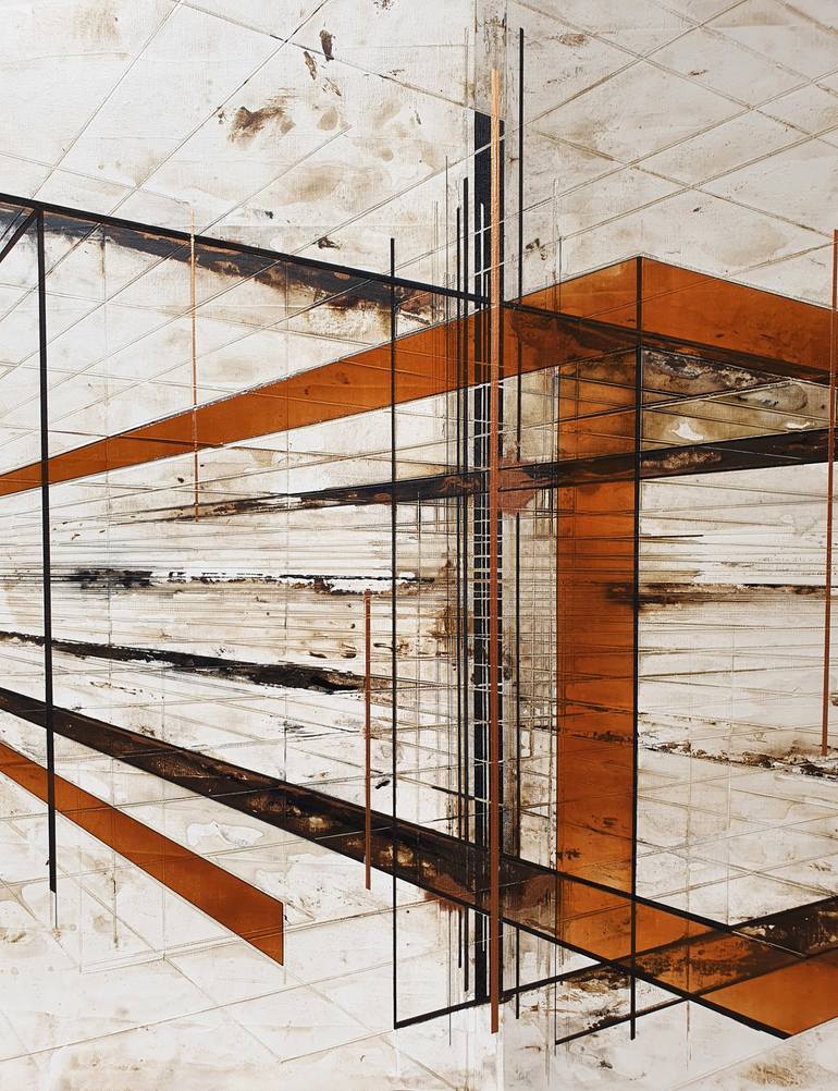 Original Abstract Architecture Painting by Ludovic Mercher