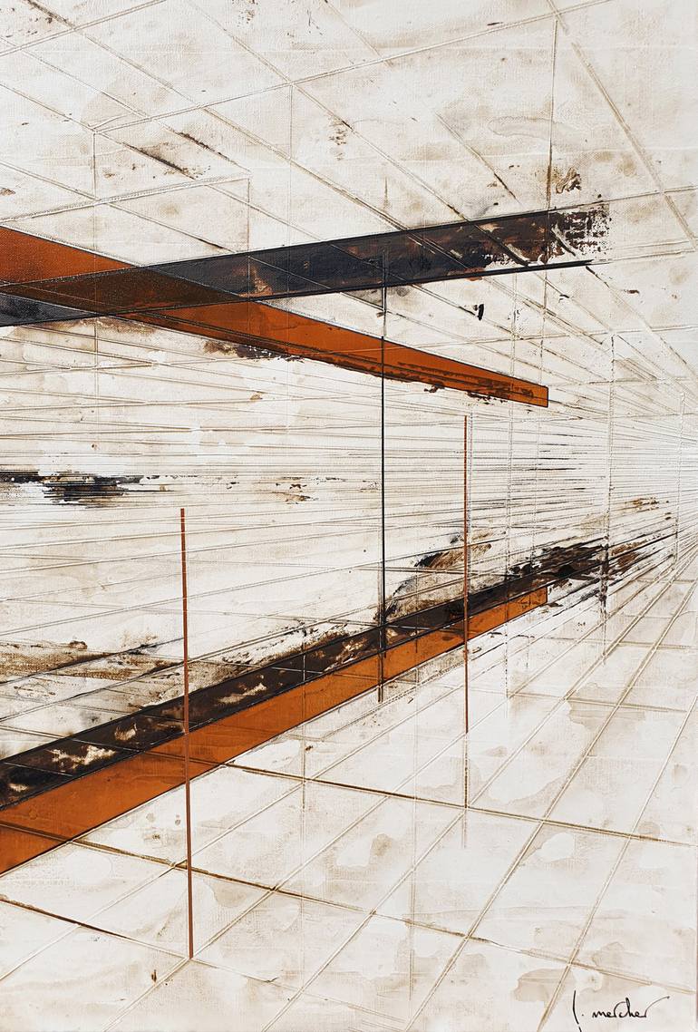 Original Abstract Architecture Painting by Ludovic Mercher