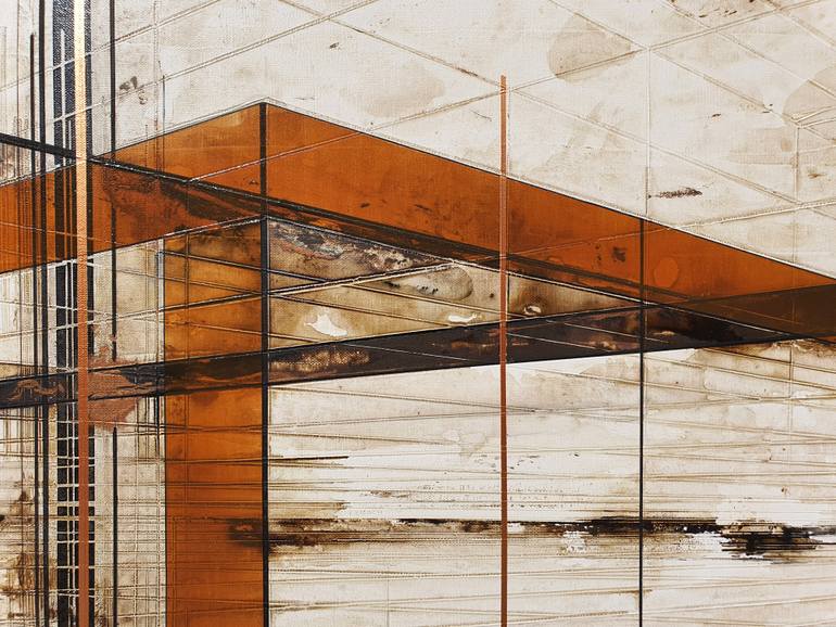 Original Abstract Architecture Painting by Ludovic Mercher