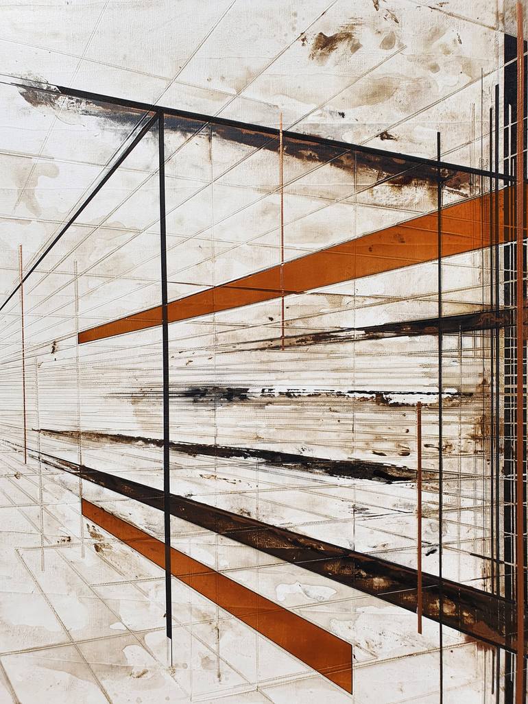 Original Abstract Architecture Painting by Ludovic Mercher