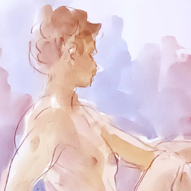 Original Classicism Nude Mixed Media by Eric Leong