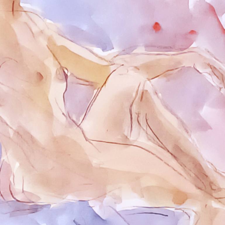 Original Classicism Nude Mixed Media by Eric Leong