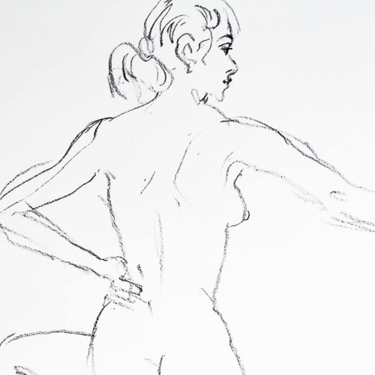 Original Art Deco Body Drawing by Eric Leong