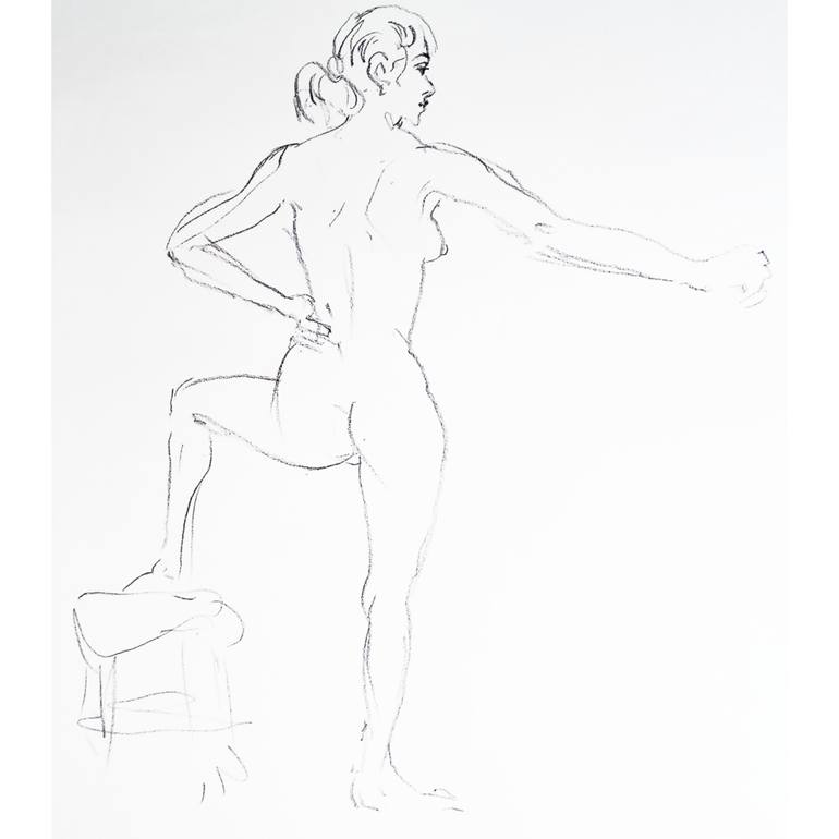 Original Art Deco Body Drawing by Eric Leong