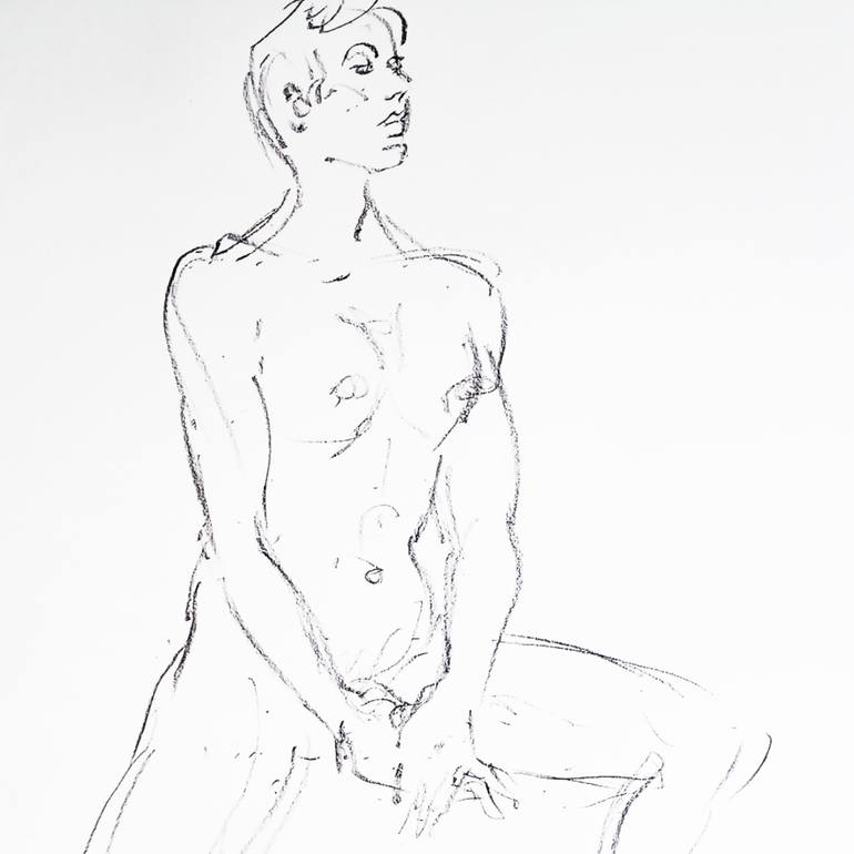 Original Art Deco Body Drawing by Eric Leong