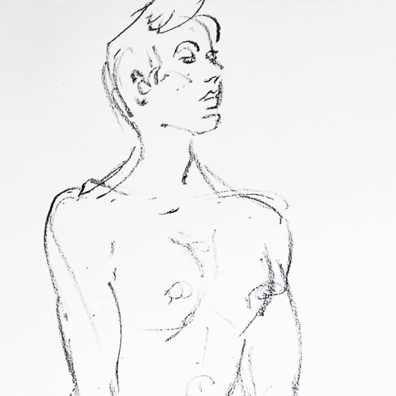 Original Art Deco Body Drawing by Eric Leong