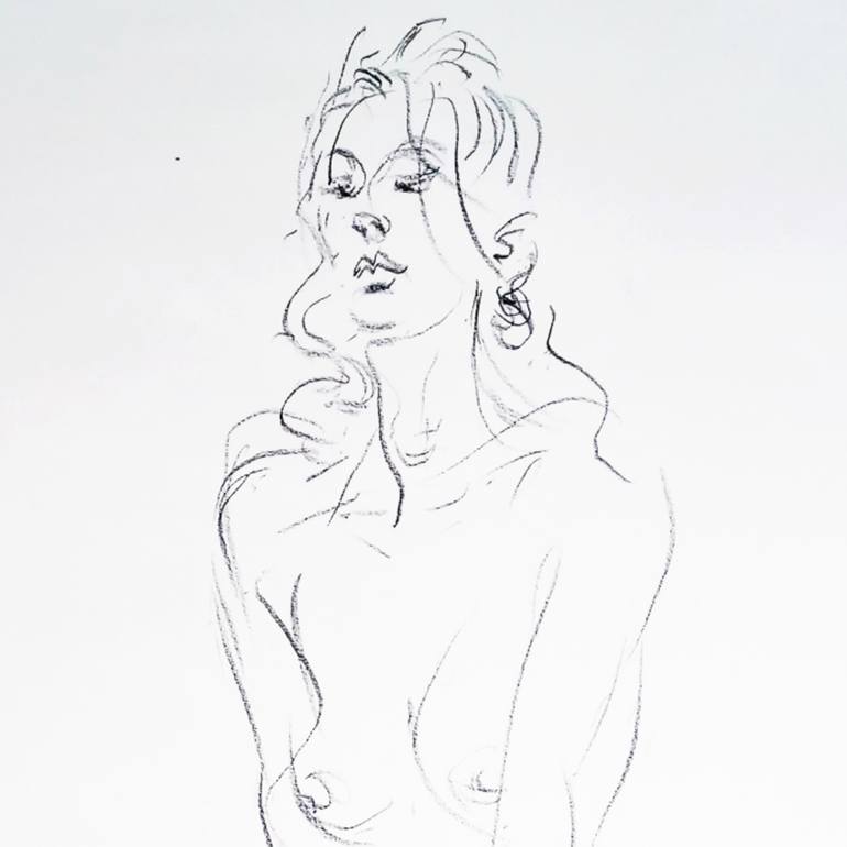 Original Art Deco Body Drawing by Eric Leong