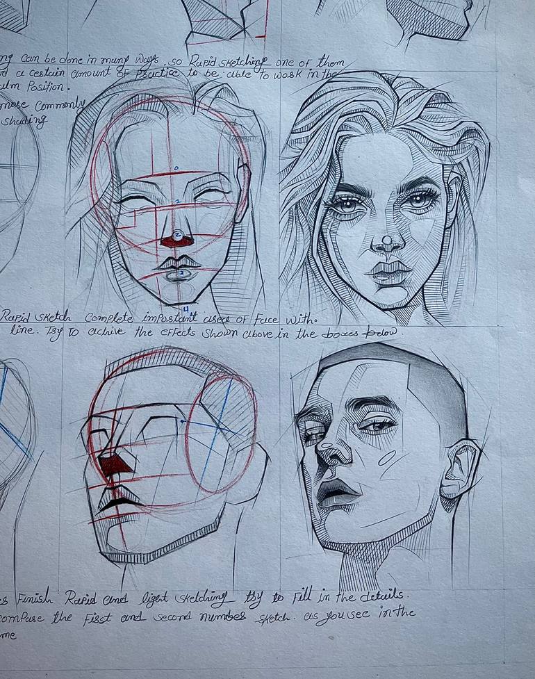 Original Abstract People Drawing by Gorams Hil