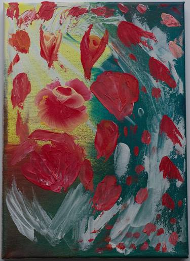 Summer rose garden Modern Painting acrylic painting texture paste thumb