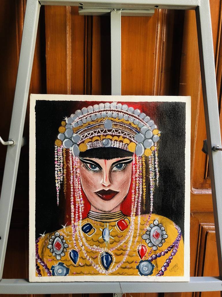 JIBARO The Golden Woman Painting by Samreen Fatima Saatchi Art