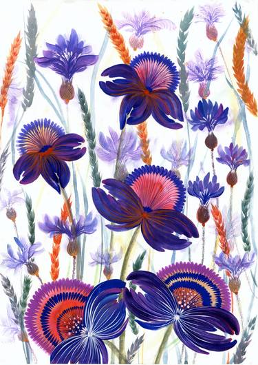 Print of Expressionism Floral Paintings by Tetiana Savchenko