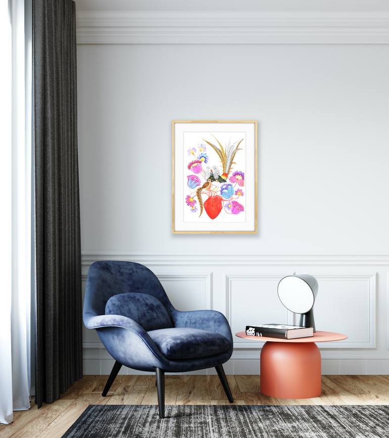 Original Folk Floral Painting by Tetiana Savchenko