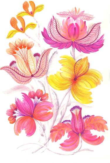 Print of Folk Floral Paintings by Tetiana Savchenko