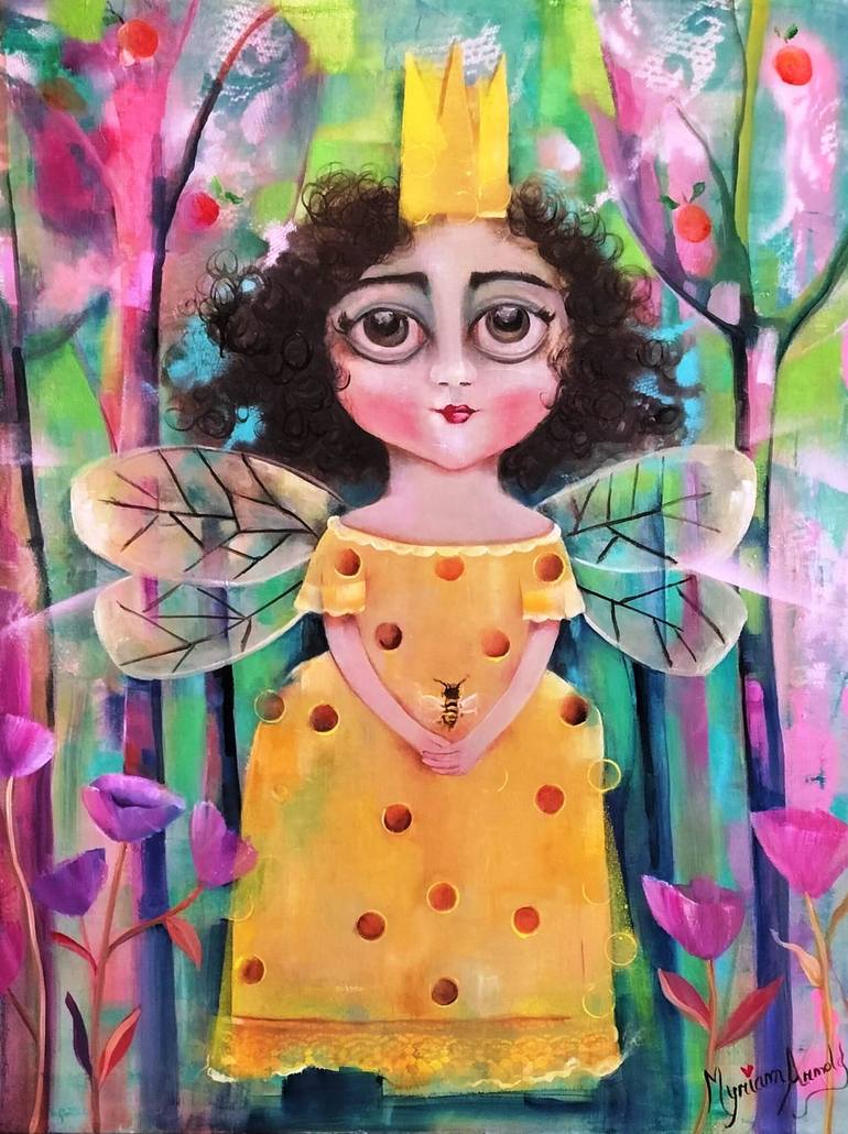 La reina de las abejas Painting by Myriam Arnold Llao | Saatchi Art