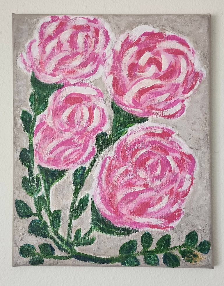 Original Contemporary Floral Painting by Julie Frechette