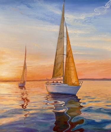Sailing Yachts at Sunset thumb