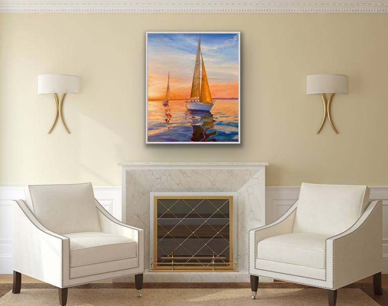 Original Expressionism Boat Painting by Tiana Breeze