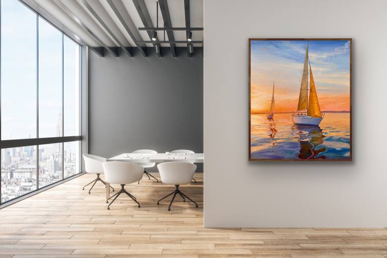 Original Expressionism Boat Painting by Tiana Breeze