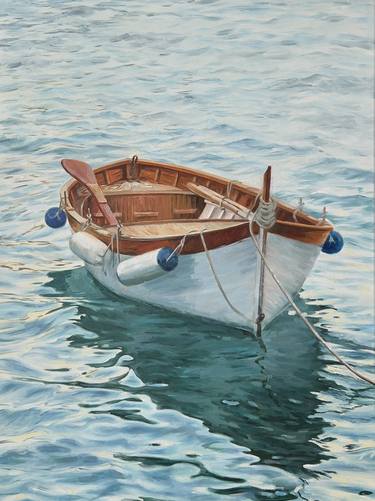 „Meditation” -Boat, seascape oil painting thumb