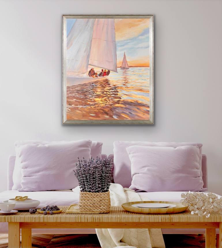Original Expressionism Boat Painting by Tiana Breeze