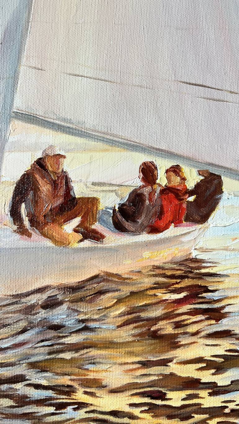Original Sailboat Painting by Tiana Breeze