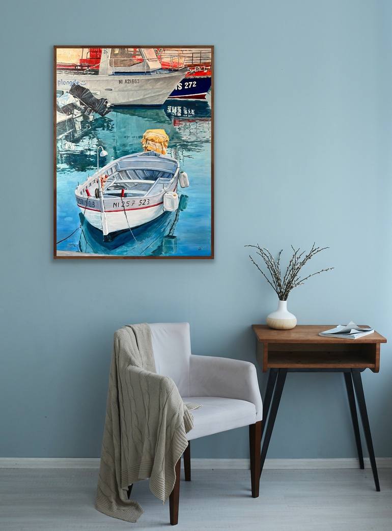 Original Boat Painting by Tiana Breeze