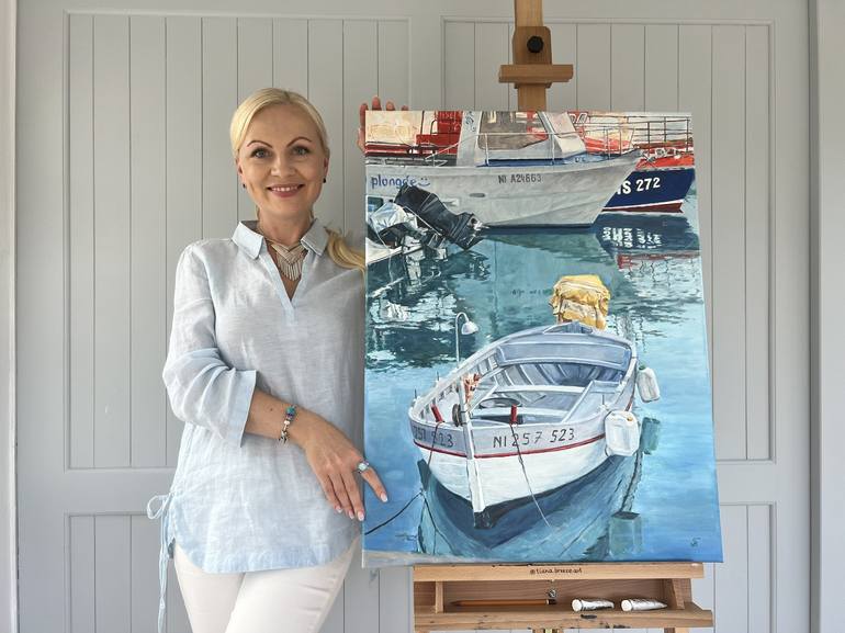 Original Boat Painting by Tiana Breeze