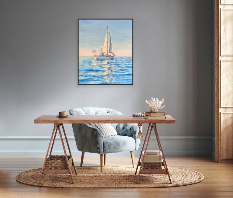 Original Sailboat Painting by Tiana Breeze