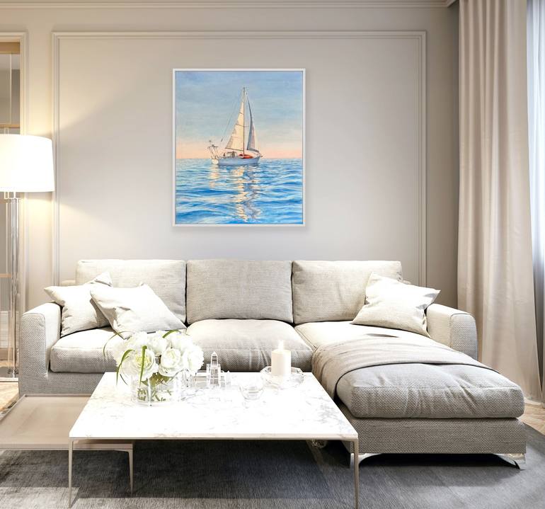 Original Sailboat Painting by Tiana Breeze