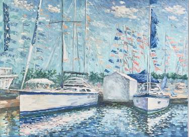 Original Expressionism Sailboat Paintings by Tiana Breeze