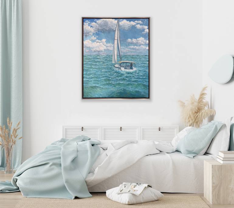 Original Impressionism Boat Painting by Tiana Breeze