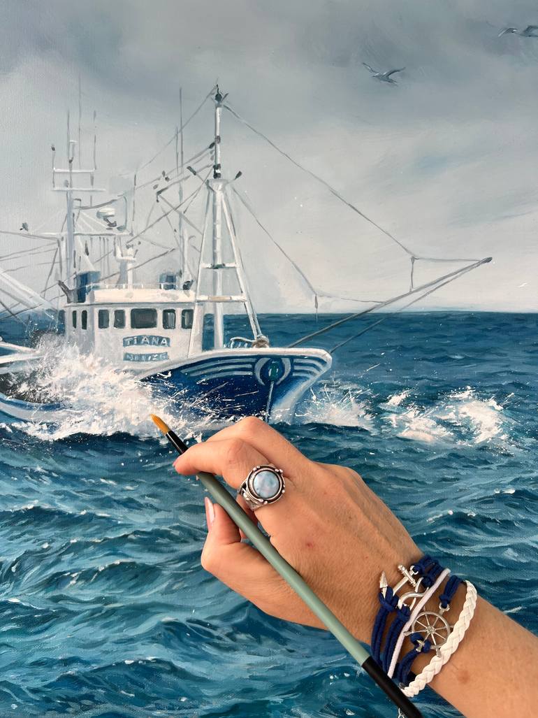 Original Realism Boat Painting by Tiana Breeze