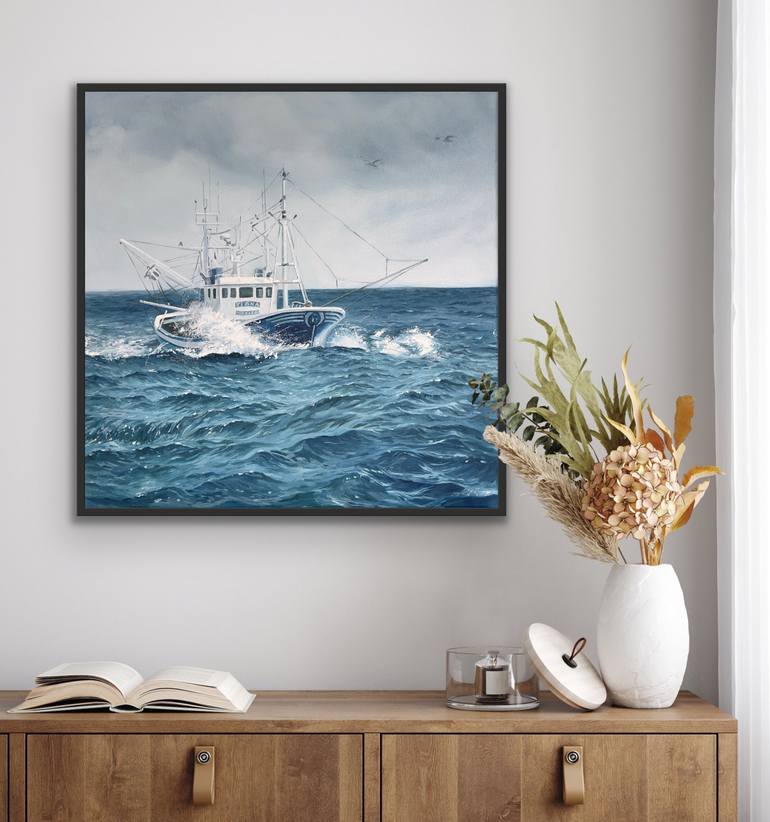 Original Realism Boat Painting by Tiana Breeze
