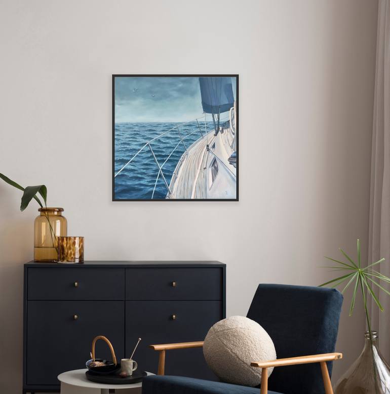 Original Impressionism Boat Painting by Tiana Breeze