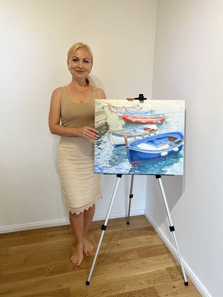 Original Boat Painting by Tiana Breeze