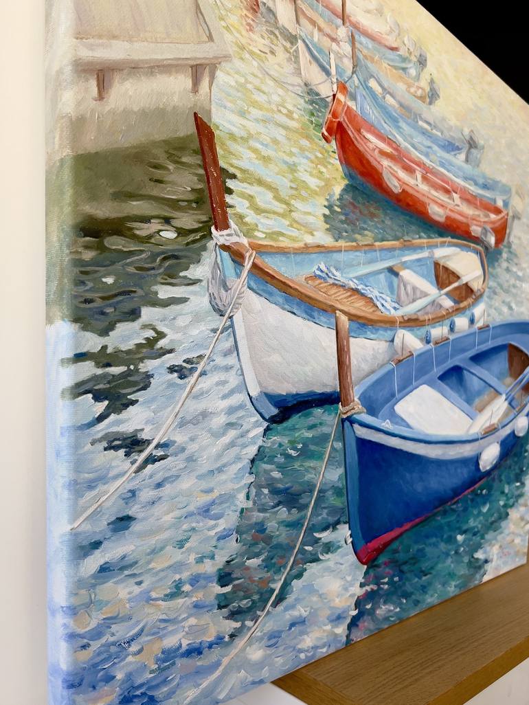 Original Boat Painting by Tiana Breeze