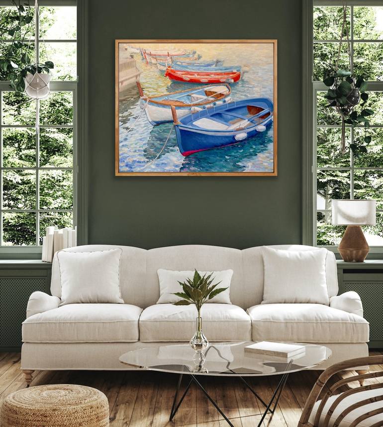 Original Boat Painting by Tiana Breeze