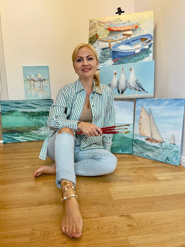 Original Abstract Expressionism Seascape Painting by Tiana Breeze
