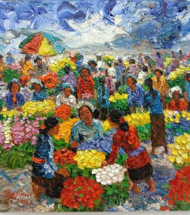 Original Impressionism People Paintings by Rojikin Art