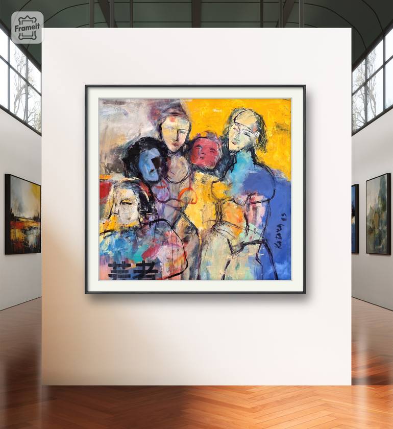 Original Abstract Expressionism Women Painting by Miroslav Kotora