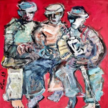 Original Abstract Expressionism People Paintings by Miroslav Kotora