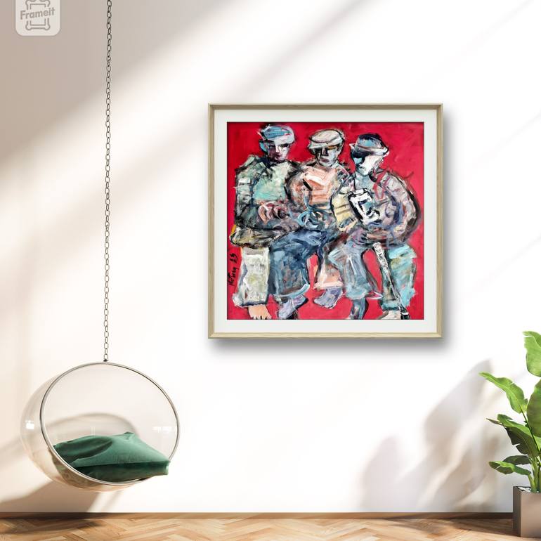 Original Abstract Expressionism People Painting by Miroslav Kotora