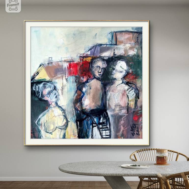 Original Abstract Expressionism People Painting by Miroslav Kotora