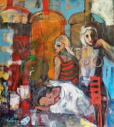 Original Expressionism People Paintings by Miroslav Kotora