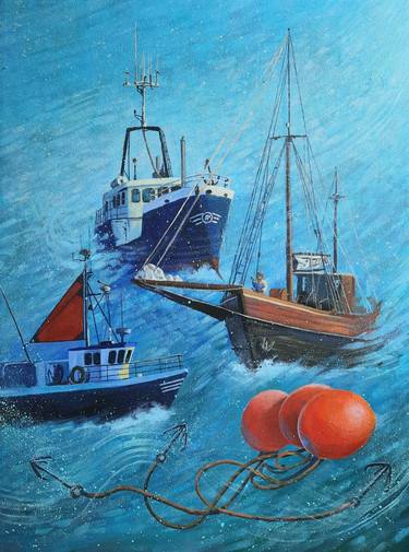 Original Sailboat Painting by Iryna Makhovska