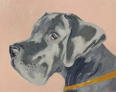 Print of Dogs Paintings by Maria E C