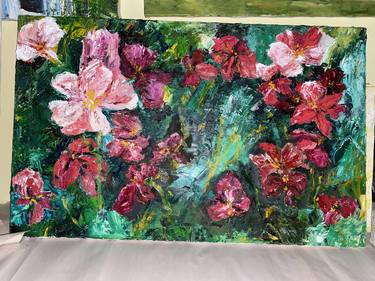 Original Expressionism Garden Paintings by larry eades