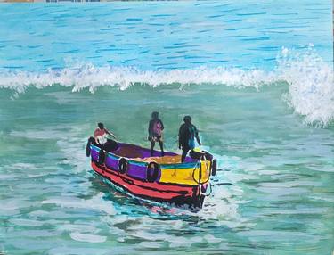 Original Boat Paintings by Uday Kumar