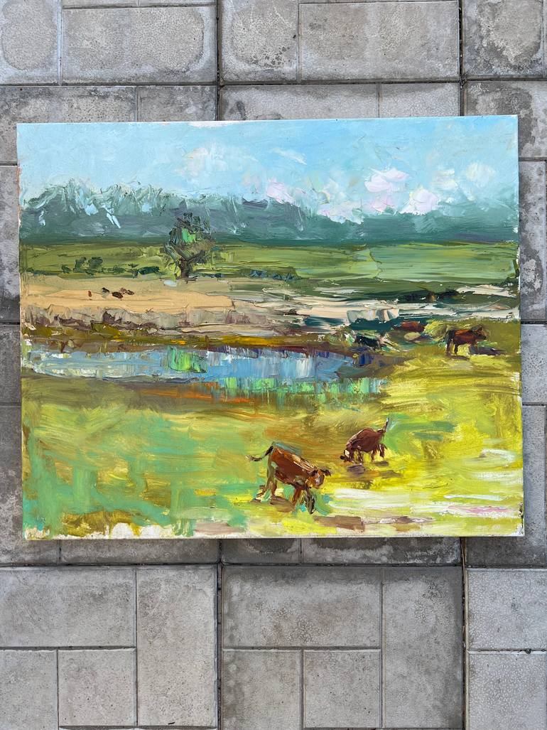 Original Abstract Expressionism Animal Painting by Hanna Shrub